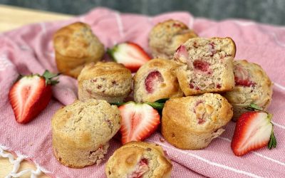 Berry mini muffins with raspberry & white chocolate pancake mix